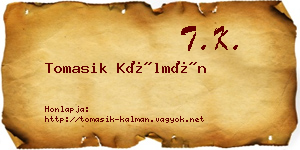 Tomasik Kálmán névjegykártya