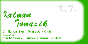kalman tomasik business card
