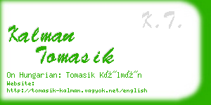 kalman tomasik business card